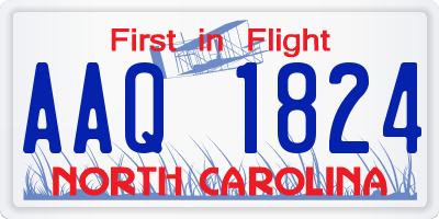NC license plate AAQ1824