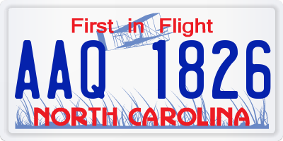 NC license plate AAQ1826