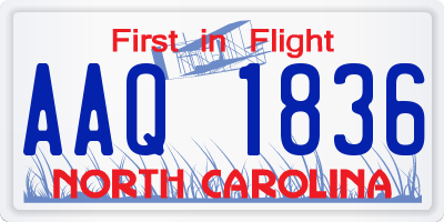 NC license plate AAQ1836