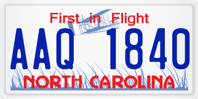 NC license plate AAQ1840