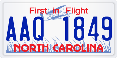 NC license plate AAQ1849