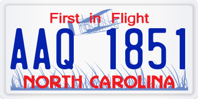 NC license plate AAQ1851