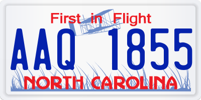 NC license plate AAQ1855
