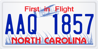 NC license plate AAQ1857