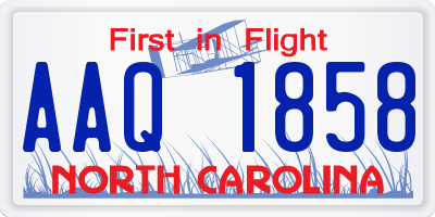 NC license plate AAQ1858