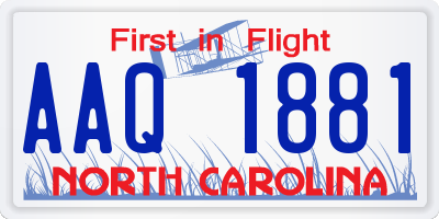 NC license plate AAQ1881