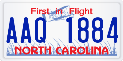 NC license plate AAQ1884
