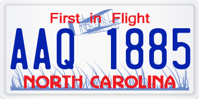 NC license plate AAQ1885