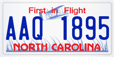 NC license plate AAQ1895