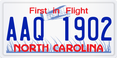 NC license plate AAQ1902