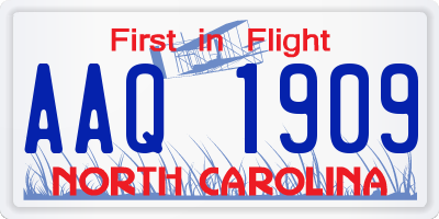 NC license plate AAQ1909