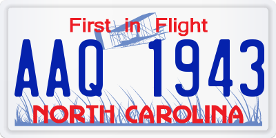 NC license plate AAQ1943