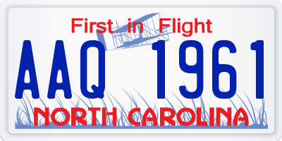 NC license plate AAQ1961
