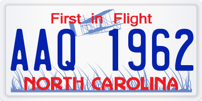 NC license plate AAQ1962