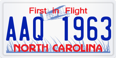NC license plate AAQ1963