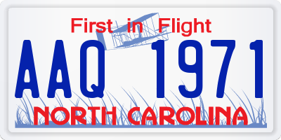 NC license plate AAQ1971