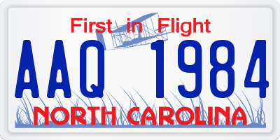 NC license plate AAQ1984