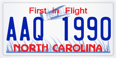 NC license plate AAQ1990