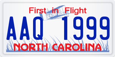 NC license plate AAQ1999