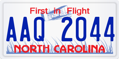 NC license plate AAQ2044