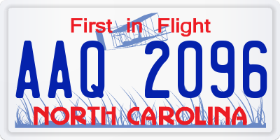 NC license plate AAQ2096