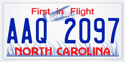 NC license plate AAQ2097