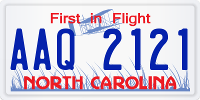 NC license plate AAQ2121