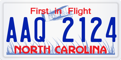 NC license plate AAQ2124