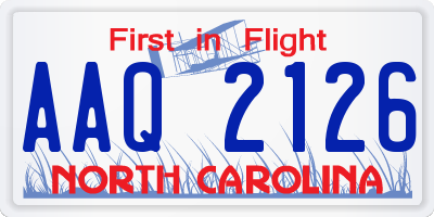 NC license plate AAQ2126