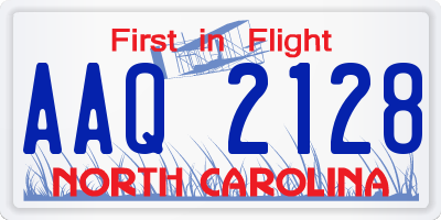 NC license plate AAQ2128