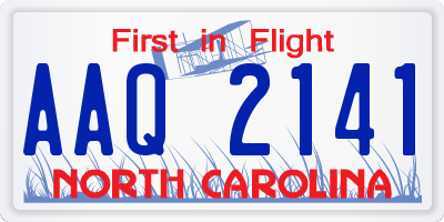 NC license plate AAQ2141
