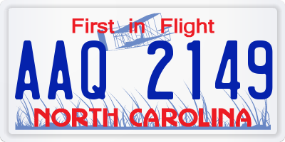 NC license plate AAQ2149