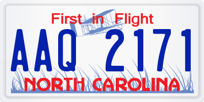 NC license plate AAQ2171