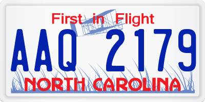 NC license plate AAQ2179
