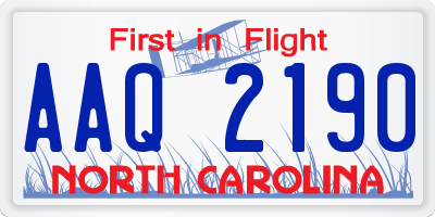 NC license plate AAQ2190