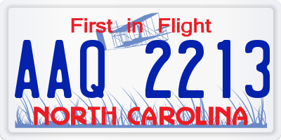 NC license plate AAQ2213