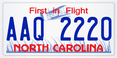 NC license plate AAQ2220