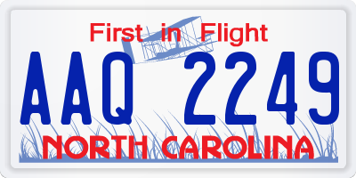 NC license plate AAQ2249