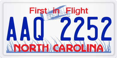NC license plate AAQ2252