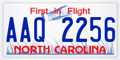 NC license plate AAQ2256