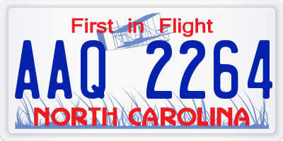 NC license plate AAQ2264