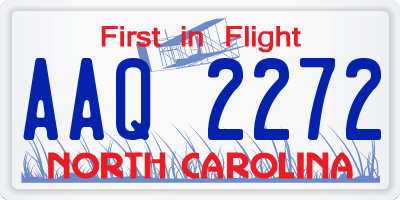 NC license plate AAQ2272