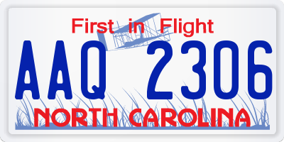 NC license plate AAQ2306