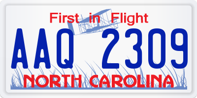 NC license plate AAQ2309