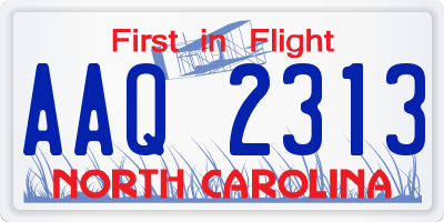 NC license plate AAQ2313