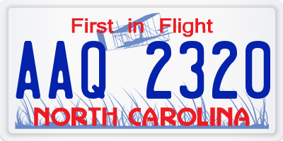NC license plate AAQ2320