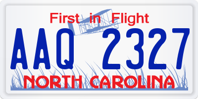 NC license plate AAQ2327