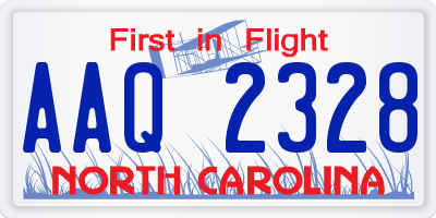 NC license plate AAQ2328