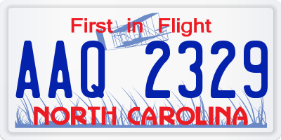 NC license plate AAQ2329