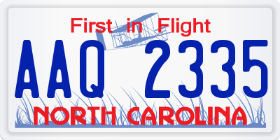 NC license plate AAQ2335